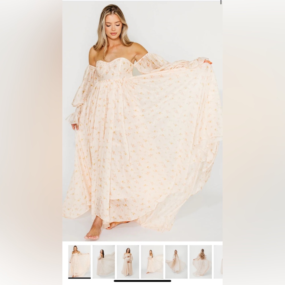 Worth Collective Delilah Maxi Dress train in Peach